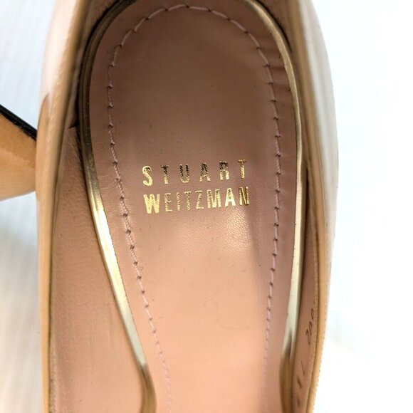 Stuart Weitzman Nude Beige Brown Taupe Patent Leather Stiletto Pumps - Picture 8 of 8